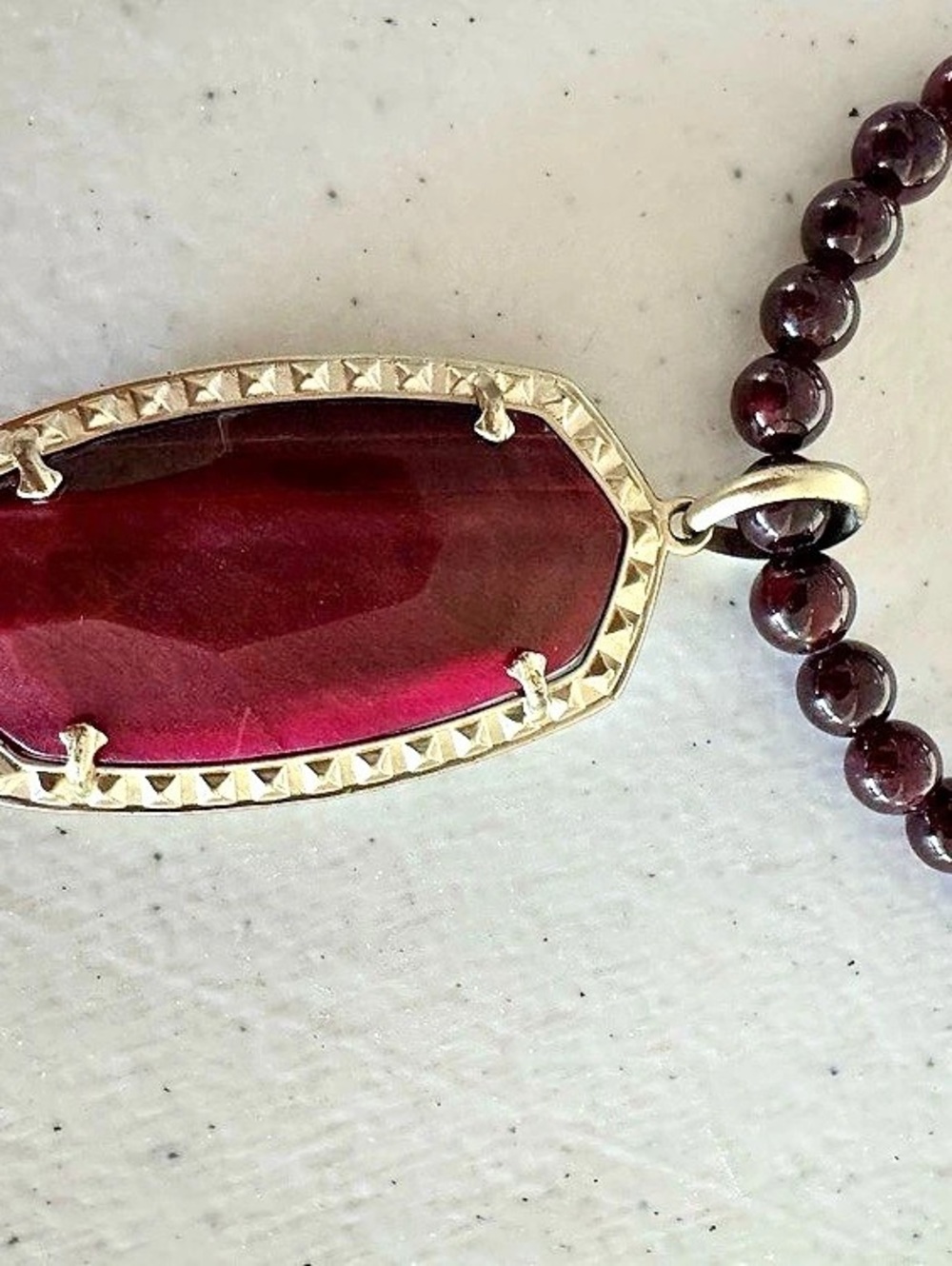Kendra Scott Marlowe Beaded Pendant Necklace – Bordeaux Tiger's Eye